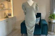 Ladies Light Sage Green Ruched AX Paris Dress