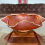 Antique Fenton Holly Pattern Marigold Carnival Glass Shallow Bowl Image 6