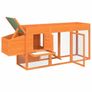 Chicken Coop Brown 204x50x84 cm Solid Wood Pine Image 4