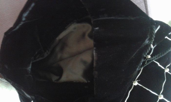 Vintage Hamper Black Velvet Bag