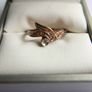Vintage Sterling Silver Decorative leaf design ring with small stones Image 2