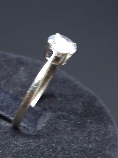 9ct White Gold Solitaire Ring 51.5 | Hallmarked 375