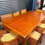 Large Hardwood Dining Table & 8 Chairs Image 3