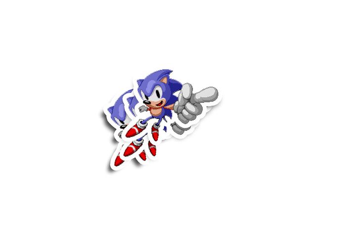 Sonic The Hedgehog Sprite Glossy Stickers 2-Pack