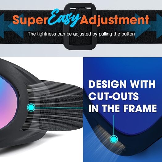 MULTIPLE COLOURS AVAILABLE 2-Pack Ski Goggles, Compatible Snowboard Goggles for Kids, Teens, Youth, Boys, Girls, Men and Women, Motorcycle Goggles, Wind Resistance Goggles