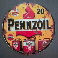 Vintage Style Metal Sign, PENNZOIL motor oil.