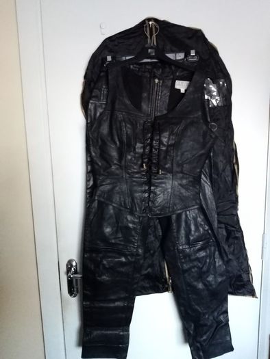 Vintage Real leather womens pants and waistcoat