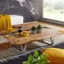 Solid Wood Live Edge Coffee Table  Rustic Modern Living Room Table Image 3
