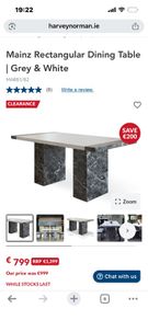 Harvey Norman Rectangular Dining Table Grey & White
