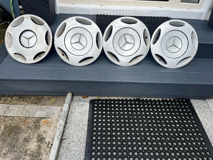 190E Mercedes hubcaps. Came from a 1991 190E.