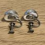 Vintage Chunky Sterling Silver Button Earrings Image 2