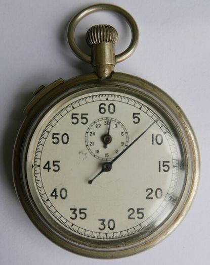 Military Pocket Watch Stopwatch Timer Antique CUPREL Dennison Watch Case (works well)