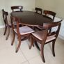 Antique Mahogany Extenable Oval Dining Table & Chairs Image 2