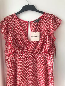 Girl in Mind red print dress size 16 New with tags