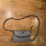 Victorias Secret Cross Body Bag Gray Chevron V-Quilted Studded Purse New Image 8