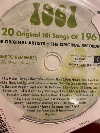 1961 Birthday cd