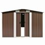 Garden Shed 257x489x181 cm Metal Brown Image 2