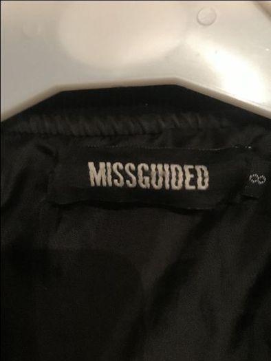 Missguided padded black bomber long line jacket coat size UK8 EU36 Postage included