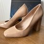 Beige block-heel court shoes by Sergio Todzi with a square-round toe Uk4 Eur37 Image 2