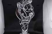 Desna : Czechoslovakian Handmade Glass Perfume Bottle - Male and Female Dancers