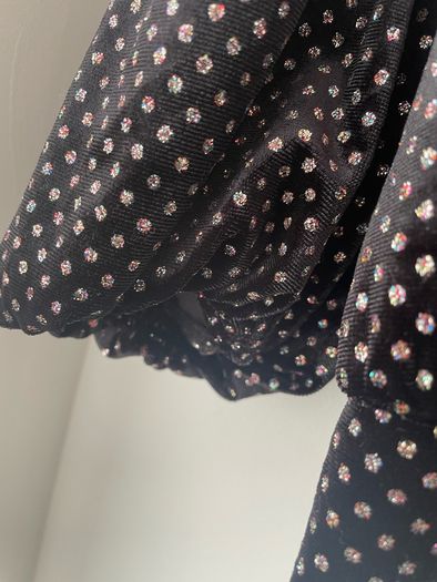 H&M divided velvet crop bow back top size 14 new
