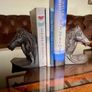 Set of 2 Textured Bronzed Metal Horse Head Bookends Image 8