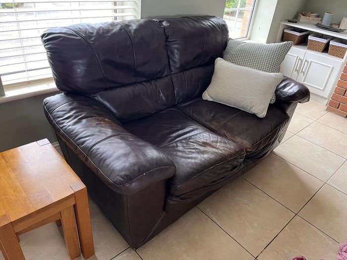Brown Leather 3+2+1 Suite