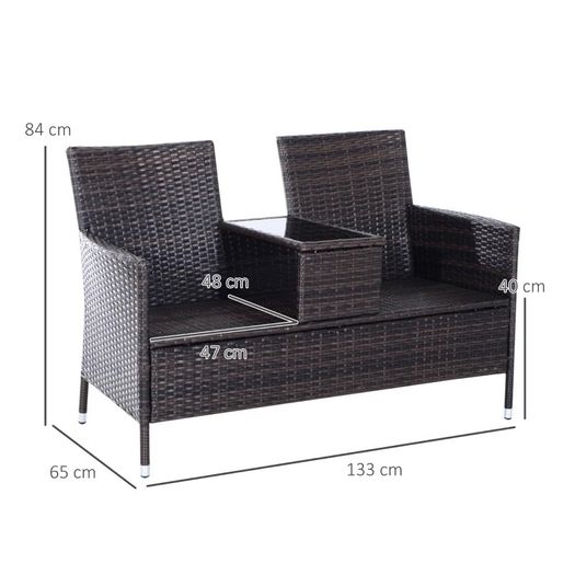 NEW SALE Rattan Chair Furniture Set W/ Middle Tea Table-Brown (FREE SHIPPING)