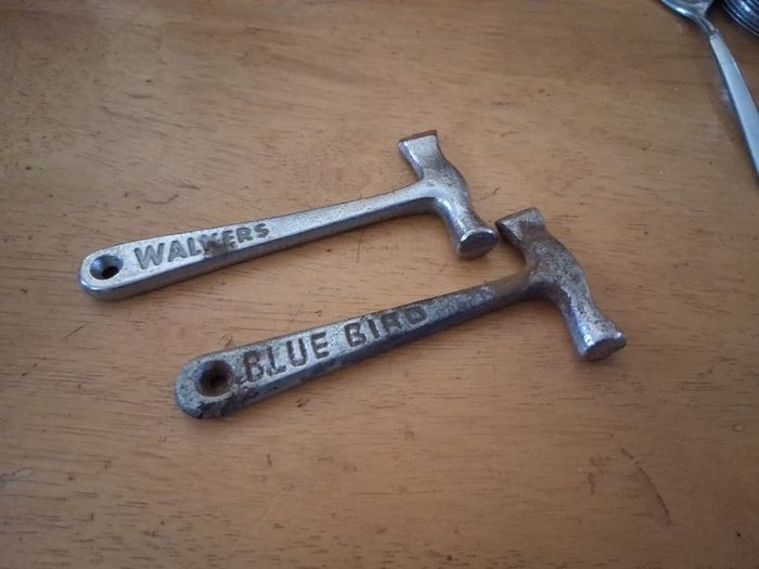 2 antique Toffee Hammers Blue Bird and Walkers