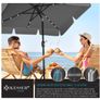 Parasol Balcony Umbrella Rectangular LED Solar with Crank Includes 2-in-1 Protective Cover, Garden Umbrella, Umbrella 205 x 125 cm Image 5
