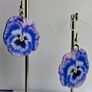 Majestic Lavender Pansy Floral Earrings Image 4