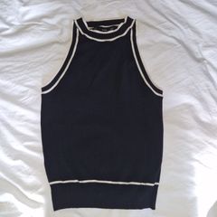 Mango Black & Cream Top