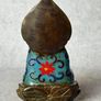 Cloisonne Guanyin Sitting On A Lotus Throne - Enameled  Bronze, Signed Image 5