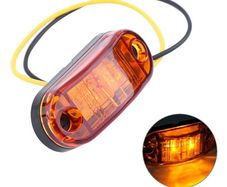 12V-24V Amber 2 LED Side Marker Light Blinker For Truck Trailer Tractor Van Waterproof