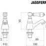 Pair of Basin Taps Hot and Cold Water Bathroom Sink Cross Handle Ceramic Levers 1/2" Tap Faucets Set 2 (FREE POSTAGE) Image 2