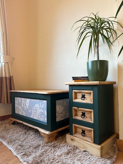 Handmade Upcycled Green Furniture Set