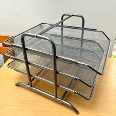 IKEA 3 Tier A4 Document Letter Tray Holder Set - Nickel Silver Finish