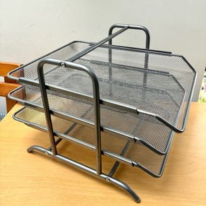 IKEA 3 Tier A4 Document Letter Tray Holder Set - Nickel Silver Finish