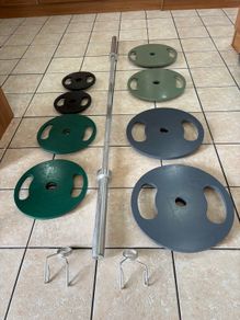 20kg Olympic Barbell + 100kg Olympic Steel Weight Plates!!
