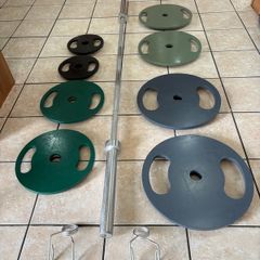 20kg Olympic Barbell + 100kg Olympic Steel Weight Plates!!