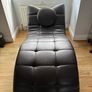 Modern Curved Faux-Leather Chaise Armchair Image 2