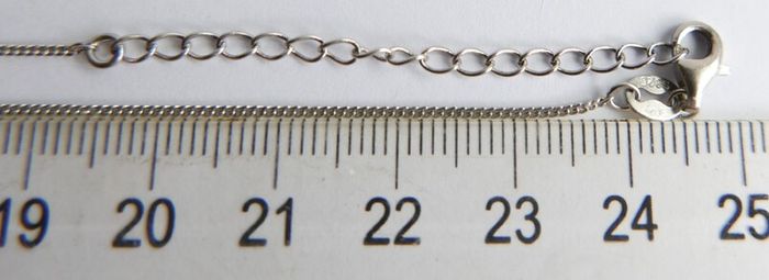 Vintage 925 Sterling Silver necklace with teardrop and round stone pendant