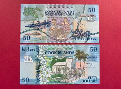 Cook Islands  50 Dollars. 1992  Pick 10a  . ( Uncirculated )