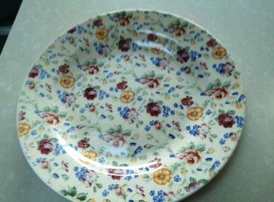 Chintz floral pattern cake plate new