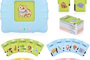Talking Flash Cards Educational Toys for Toddlers 1-6 Years Old Preschool Learning Toys for Boys Girls 112 Pcs Double-Side Cards 224 Words Reading Toy for Kids Christmas Birthday (Blue/Pink)
