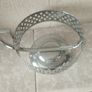 Vintage cobalt blue glass milk jug and sugar bowl with chrome baskets. Image 8