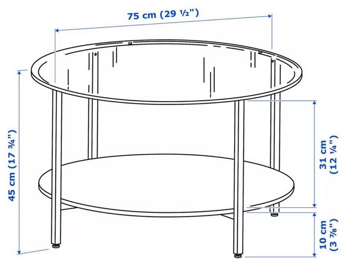 Black round coffee table