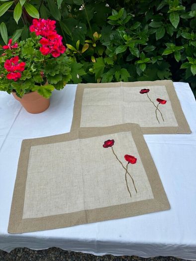 Pair of Linen Placemats/Tray Cloths