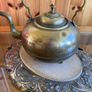 Vintage Kettle & Vintage Fruit Tray with Wooden Inset. Image 3