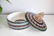 PRICE DROP ... Colorful Ceramic Dish with Lid.